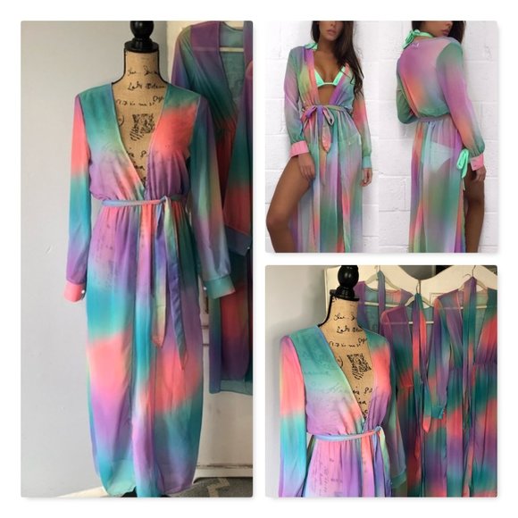Multicolor Kaftan Coverup NEW - Picture 3 of 16